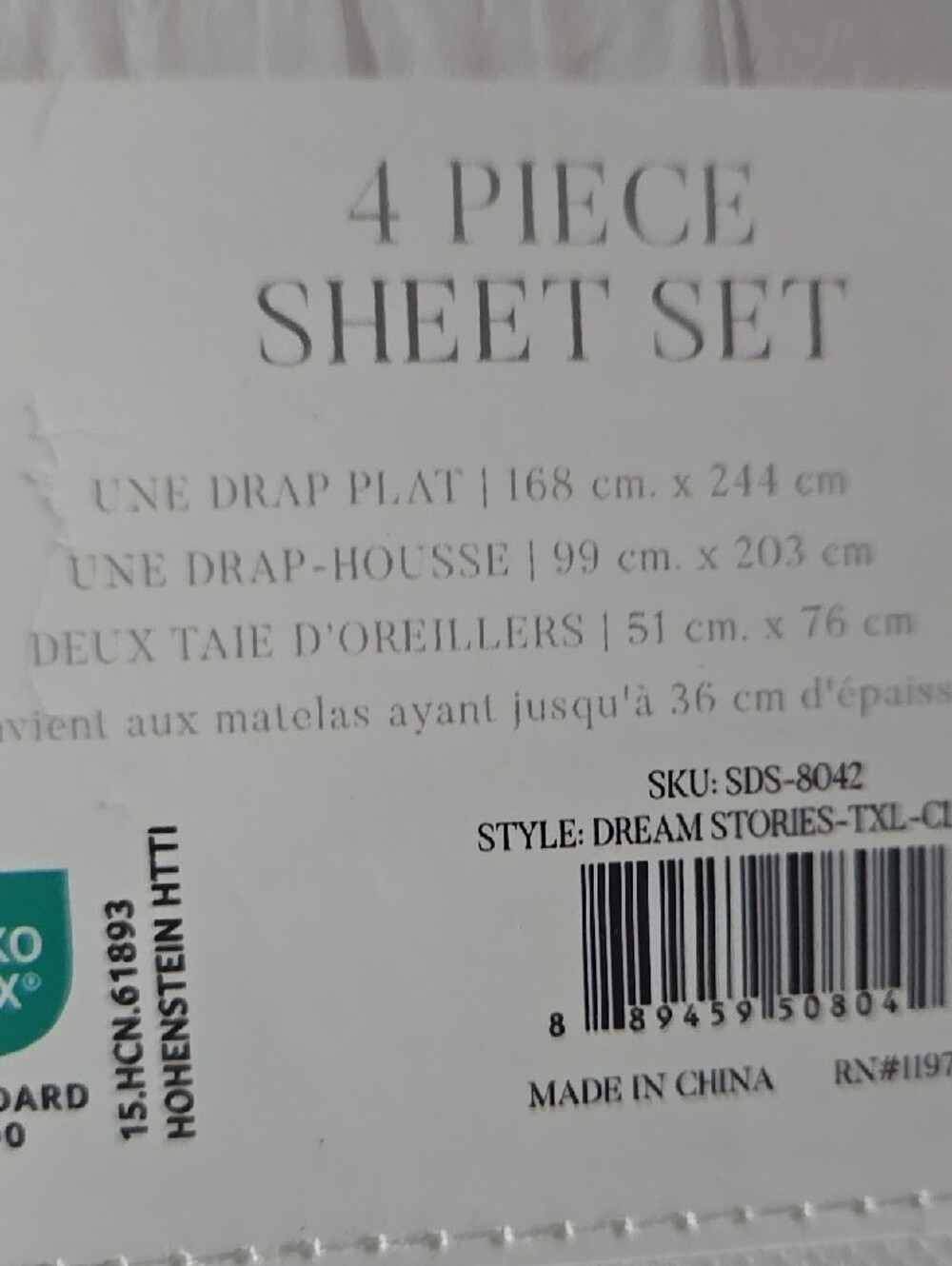White 4-Piece Sheet Set - Twin XL - Picture 3 of 5